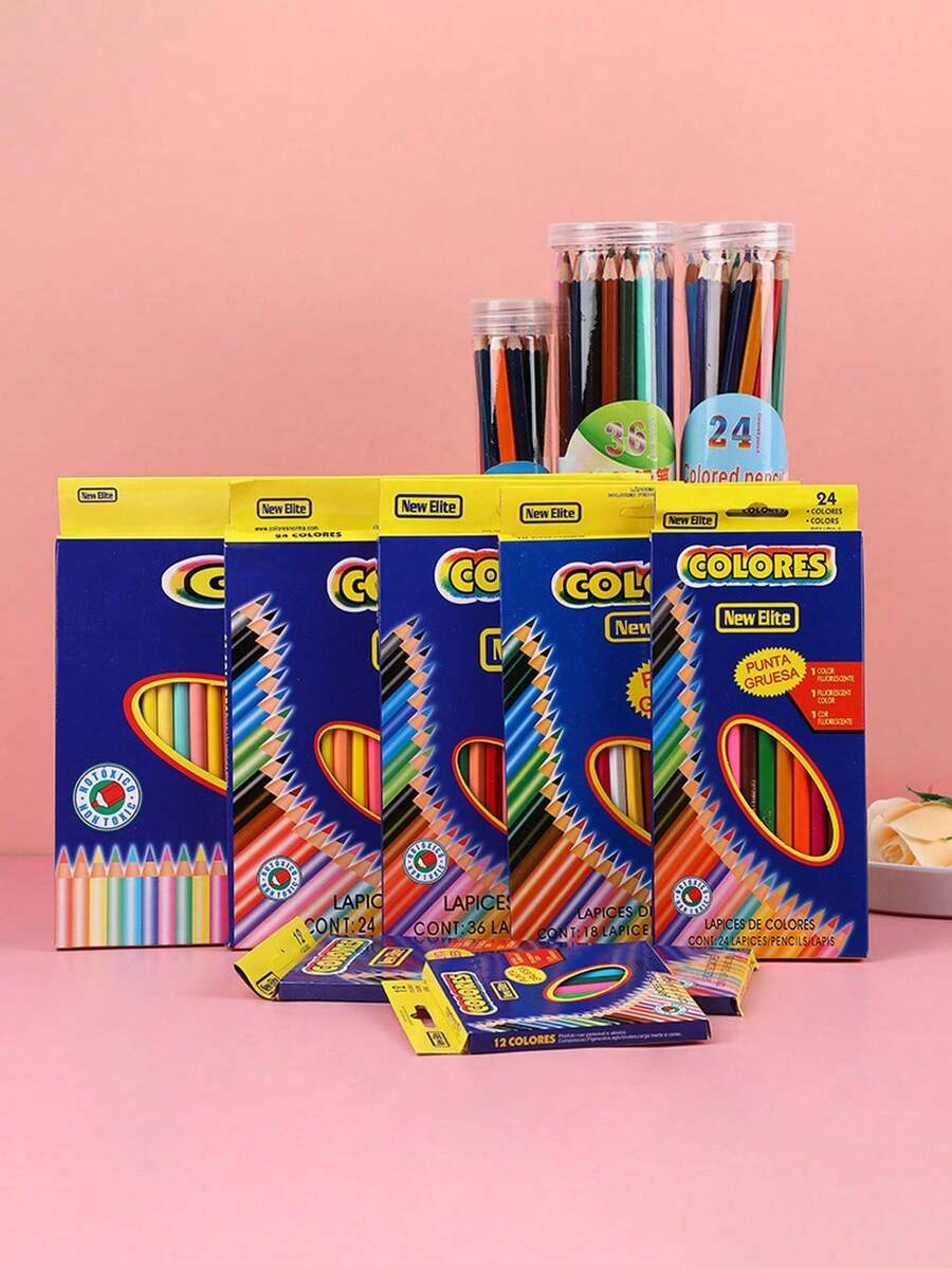 36/24/12 学生画笔/12 支笔套装混合发色/1 支笔套装混合发色艺术油画彩色铅笔 - 彩色 - 查看 1