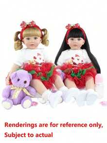 1 Stück lebensechte 60 CM weiche Vinyl Reborn Puppe lebendig 24 Zoll Neugeborenes Baby liebevolle Puppenhaus Anziehpuppe Weihnachtsgeschenk (einige Teile zufällig)