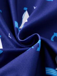 1 件航海帆船假肩带婴儿连体衣，夏季婴儿服装