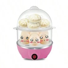 Vaporizador de huevos multifuncional, se apaga automáticamente cuando se seca el agua, minicocedor de huevos doméstico para el desayuno, 1 ud. - Rosa - Ver 1