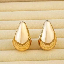 1 Paar neue, europäisch und amerikanisch modische, personalisierte kleine Wassertropfen UV-vergoldete CCB-Ohrringe