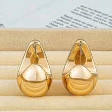 1 Paar neue, europäisch und amerikanisch modische, personalisierte kleine Wassertropfen UV-vergoldete CCB-Ohrringe