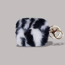 蓬松耳机盒老虎图案耳机保护套兼容 AirPods 2/3/4/Pro/Pro2，黑色和白色或棕色耳机套 - 彩色 - 查看 9