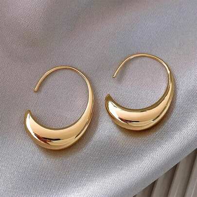 1 对椭圆形水滴几何耳环