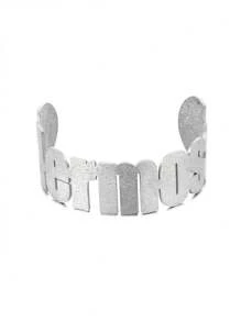 Customizable Shiny Name Charm Bangle Bracelet, Adjustable Big Cuff Bracelet, Unisex Hiphop Stainless Steel Handmade Calligraphy Letter Bracelet, Unique Classic Cuff Bracelet For Party, Family, Holiday Gift