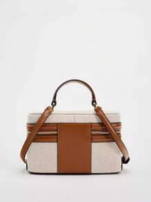 Fashionable Small Square Box Bag, Handbags, Shoulder Bags, Crossbody Bags, Suitable For Banquets, Office Workers, Middle School, High School, University, Bag For Women Elegant - Brown - View 5