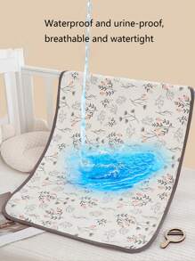1pc 100% Cotton Waterproof & Breathable Reusable Incontinence Pad, Baby Crib Mattress Protector, Stroller, Bassinet, Car Seat, Menstrual Pad, Elderly Care, Pet Mat, Suitable For Children Dorm, Back To School