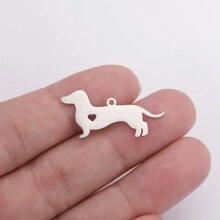 1入不鏽鋼動物吊墜，包括海馬、馬蹄鐵、狗、蝙蝠、龍和狐狸形狀，可DIY為項鍊或手鍊 - 動物系列 - 查看 28