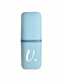 1pc Daisy Letter A-Z Portable Toothbrush Case, Keep Your Toothbrush Clean And On The Go!Travel Toothbrush Holder, Portable Toothbrush Cup Cover, Suitable For Travel, Camping, Business Travel, And School, Multi-Purpose Toothbrush Cup, Travel Wash Cup, Toothbrush And Toiletries Storage Kit, Minimalist Toiletries Storage Box, Travel Essentials, Bathroom Accessories, Household Items, And Storage Supplies - Baby Blue - View 22