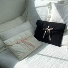 1PC Ballet Pink Bow Laptop Tablet Bag Available In Black And White - Multicolor - View 2