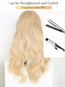 合成头带假发 挑染假发 渐变蜂蜜金色假发 波浪卷发 长卷发假发 26 英寸金色无胶假发 派对日常假发 - 漸變金色 - 查看 5
