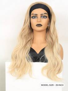 合成头带假发 挑染假发 渐变蜂蜜金色假发 波浪卷发 长卷发假发 26 英寸金色无胶假发 派对日常假发 - 漸變金色 - 查看 2