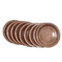 10 chiếc đĩa tiệc vân gỗ tự nhiên cổ điển, khay tròn, dễ vệ sinh, khay đựng thức ăn, đồ dùng trên bàn, đĩa ăn, đồ trang trí nhà cửa, quà tặng Giáng sinh - Nhiều màu - Xem 8