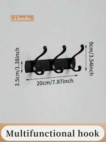1 pieza Estante de almacenamiento montado en la pared, organizador sobre la puerta, percha para toallas y ropa, accesorios para armario, clóset, baño, cocina, dormitorio y oficina - Negro - Ver 12
