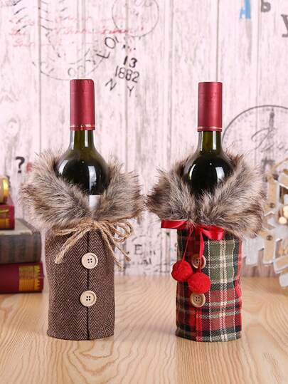 1 Set Of Red Wine Decoration Set For Couples, Valentine's Day Red Wine Decoration, Table Decoration, Red Wine Decoration For Family And Friends Gatherings, Valentine's Day Gift, New Year's Gift, Christmas Decoration, Christmas Gift, Red Wine Decoration Set Christmas Christmas Decorations Christmas Pajamas Christmas Gifts Christmas Decor