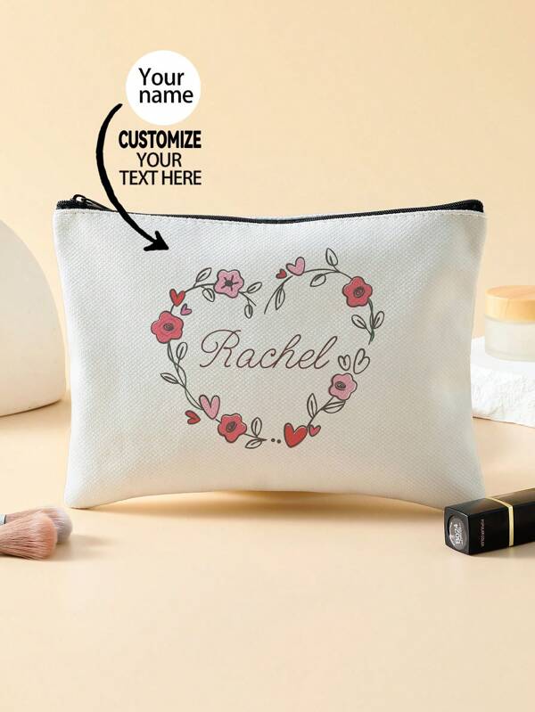 Nueva bolsa de cosméticos, bolsa de cosméticos personalizada con foto, se puede personalizar con tu diseño único, bolsa de cosméticos de lona impermeable y ligera con cremallera, también es perfecta para monedero, estuche de lápices, genial para compras, citas, vacaciones, viajes, festivales, fiestas o como regalo para el regreso a la escuela