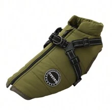 Adjustable Dog Jacket Suitable For Small, Medium And Large Dogs - Reflective Wool-Lined, Adjustable Buckles And Dual D-Ring Leash Attachment