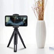 360° Rotation Tripod Phone Live Stream Holder, Miniature Telescopic Foldable Stand - Black - View 12