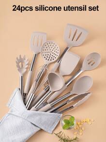 Silicone Kitchen Utensil Set - Heat Resistant, Non-Stick Cooking Tools With Stainless Steel Handles, Dishwasher Friendly - Perfect For Halloween, Christmas, Easter Silicone Kitchen Utensils Silicone Kitchen Utensils Set