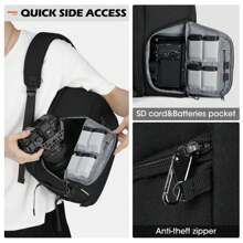 Camera Bag Professional Camera Backpack For DSLR SLR Mirrorless Camera Waterproof Camera Laptop Backpack 14 Inch With Rain Cover Anti Theft Travel Camera Case Large Capacity Photography Backpack - màu đen - Xem 4
