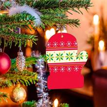 10pcs DIY Paintable Wooden Christmas Decorations - Blank Gloves And Discs For Handmade Crafts, Home Hanging Decor, Suitable For All Seasons (Includes Jute Rope) - Multicolor - View 3