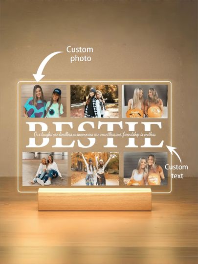 Luminária Noturna Personalizada em Acrílico com Foto Impressa, Decoração Personalizada para Casa, Presente Ideal para Melhor Amigo, Aniversário, Feriado (1 peça), Ornamental Requintada, Elegante, Moderna, Personalizada, Única, Presente Ideal para Ele/Ela, Namorado, Namorada, Pai, Mãe, Família, Amigos, Animais de Estimação, Aniversários, Dia dos Namorados, Aniversários, Dia da Juventude, Dia dos Pais, Formatura, Casamentos, Inauguração de Casa, Sala de Jantar, Sala de Estar, Quarto, Escritório, Sala de Chá, Casa, Dia dos Namorados, Decoração para o Dia dos Namorados, Ambiente Aconchegante, Renovação de Casa no Outono, Decoração de Natal