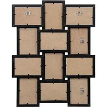 Multi Picture Frame Collage Aperture Photo Frames Holds 12 - 6''X4'' Photos UK - Black - View 3