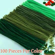 400 piezas Limpiapipas flexibles de chenilla verde, limpiapipas verdes surtidos, tallos de chenilla versátiles, fácil de retorcer y doblar, manualidades hechas a mano para flores de tulipán, hojas, animales, árbol de Navidad, regalos para el Día de la Madre y proyectos creativos - Perfecto para entusiastas de las artes y manualidades, proyectos navideños y limpieza - Juego duradero, plegable y colorido