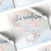 30 Square Stickers 4x4cm Revelation Tea Little Elephants Elephant Ready For Delivery - 彩色 - 查看 1