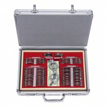 YUNRUX Lenses With Test Frame, Test Lens Kit, 104 Pcs Metal Optometry Test Lenses, Optical Trial Lens Set, Optometry Metal Rim Lens Trial Frame, Aluminum Case, Suitable - A - View 3