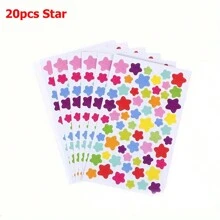 Bộ 6-20 miếng dán lịch nhiều màu sắc, nhiều mẫu mã bao gồm miếng dán trang trí hình trái tim, ngôi sao, chấm bi cho nhật ký, sổ ghi chép, sổ lưu niệm - Nhiều màu - Xem 25