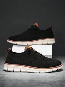 Ladies Dress Sneakers Casual Men Dress Shoes Mesh Sneakers Lightweight Breathable Fashion Walking Sneakers. - 黑色 - 查看 2