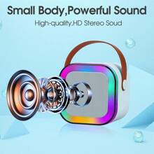 Portable Bluetooth Speaker With 2 Microphones For Karaoke - 藍色 - 查看 5
