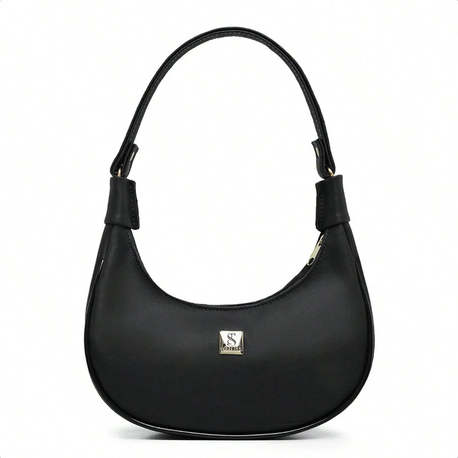 Women's Half Moon Tote Shoulder Bag Small Sophisticated - 黑色 - 查看 1