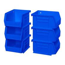 7 Gavetas Bandeja Recipiente Apilable 19x12x8cm Plástico Duro Estantes De Almacenamiento - Azul - Ver 3