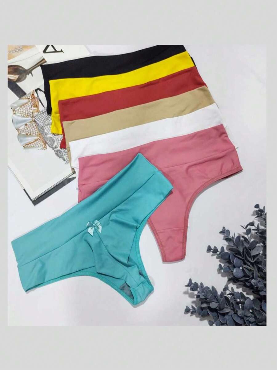 Kit 3 Alana Thong Double Thread Polyamide High Comfortable Women's Intimate Fashion - Nhiều màu - Xem 1