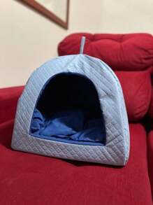Cama Pet Toca Iglu/Europa 3 em 1 para Cachorro e Gato Caminha Pet - Azul - Visão 3