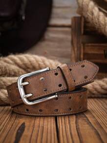 1pc Men's PU Leather Belt, Suitable For Casual And Business, Gifting Summer, School Fall, Autumn, Halloween Autumn-Winter Accessories,Suitable For Teens, Youth,Men,Casual, Outdoor, Athletic, Vacation, Graduation Gifts, Birthday, Daily Wear - Pin Buckle Belt - View 7