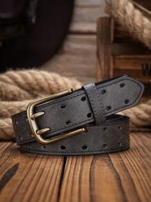1pc Men's PU Leather Belt, Suitable For Casual And Business, Gifting Summer, School Fall, Autumn, Halloween Autumn-Winter Accessories,Suitable For Teens, Youth,Men,Casual, Outdoor, Athletic, Vacation, Graduation Gifts, Birthday, Daily Wear - Pin Buckle Belt - View 4