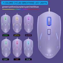 MageGee Violet Gaming Keyboard And Mouse Combo Set, K1 104 Key RGB LED Backlit Keyboard With 7 Colors Computer PC Gaming Mouse Set For PC/Laptop/Windows - Màu tím  Violet - Xem 6