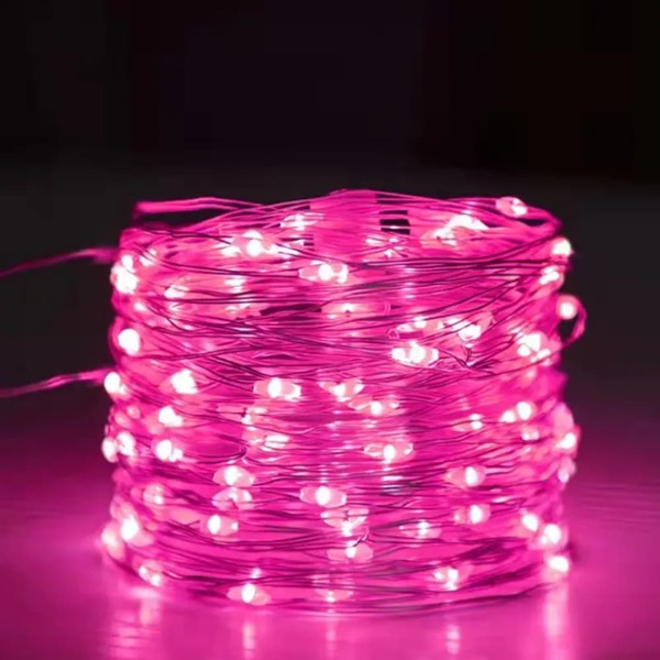 5m 50LED 10M/100LED Fairy Light Battery Powered, Pink Copper Wire Starry Sky Light, Suitable For Bedroom, Christmas, Party Decoration