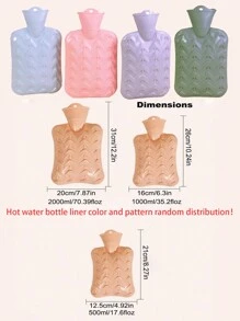Hot Water Bottle With Plush Removable & Washable Cover, Quality Odorless PVC Inner Bag, Random Color,Women Valentine Gift Birthday Boyfriend Girlfriend