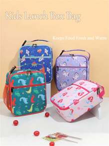 Insulated Lunch Box - Keeps Food Fresh And Warm, Large Capacity, Cute Cartoon Pattern Insulation Bag, Ideal Choice For Back To School - Multicolor - View 12
