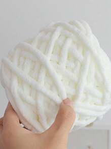 DIY Ice Stripe Wool Crochet Shoe Line Hand Knitting Line Chunky Wool, Wedding Festival Ice Stripe Wool, Single Strand Medium Chunky Wool Dough Handmade Knitting Bag Scarf Line, Handmade Knitting, Weddings, Christmas, Family Gatherings, Birthday Gifts - White - View 1