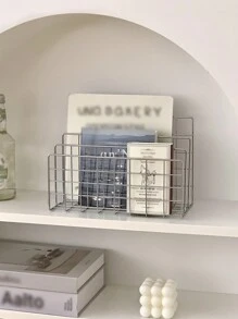 1 件简约北欧复古铁质书挡架，学生/家居装饰桌面收纳展示架，创意阅读架