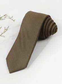 1 Cà vạt nam bằng vải polyester trơn màu dùng trong kinh doanh/thường ngày, 2400 kim mật độ cao, thích hợp cho kinh doanh, thường ngày, mặc hàng ngày - A - Xem 4