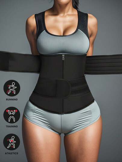 运动户外氯丁橡胶腰部训练器健身修身腰带桑拿汗塑身衣腰部训练器紧身胸衣健身房配件