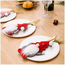 1pc Đồ trang trí Giáng sinh Hoạt hình Không có khuôn mặt Người đàn ông Bộ dao & nĩa Túi đựng đồ trang trí bàn & Dụng cụ trang trí nhà bếp, Thiết kế 3D sáng tạo Đồ trang trí Giáng sinh Đồ trang trí Giáng sinh Quà tặng Giáng sinh Đồ dùng tiệc Giáng sinh Túi quà Giáng sinh Túi Giáng sinh Nhãn dán Giáng sinh - Bộ dao nĩa ông già Noel mũ Bent loại A - Xem 8