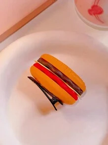1-2件可愛仿食物漢堡趣味搞怪髮夾、瀏海夾配件，適合女性與女孩，南瓜抓夾髮爪髮飾髮夾，校園用品，髮飾配件，頭飾，髮夾，生日禮物 - 彩色 - 查看 6