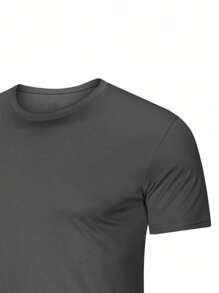 Dry Fit T-Shirt And Plain Tactel Shorts Set With Pockets - Màu xám đen - Xem 6